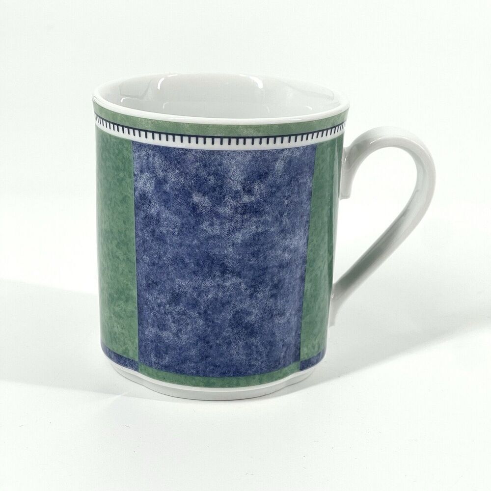 Villeroy & Boch Switch 3 Costa Coffee Mug Cup Ribbed White Green Blue